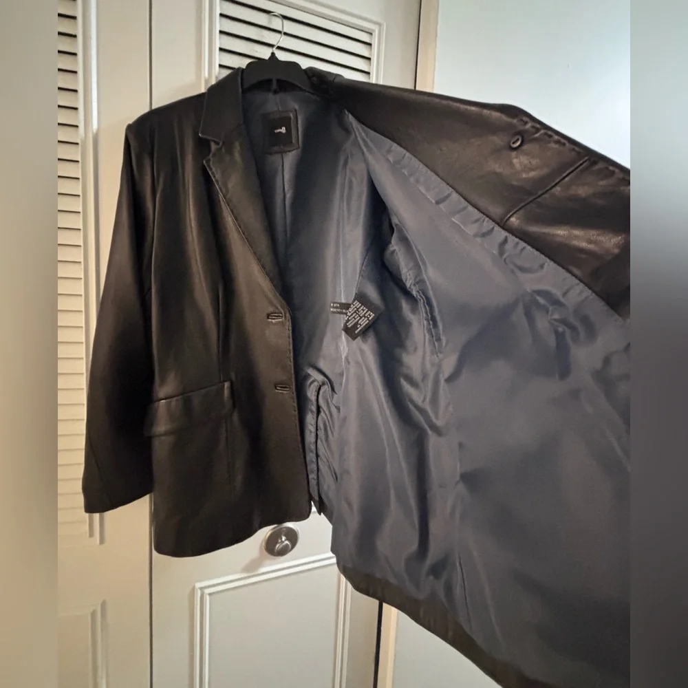 Cole B Genuine Leather Blazer Sz Med